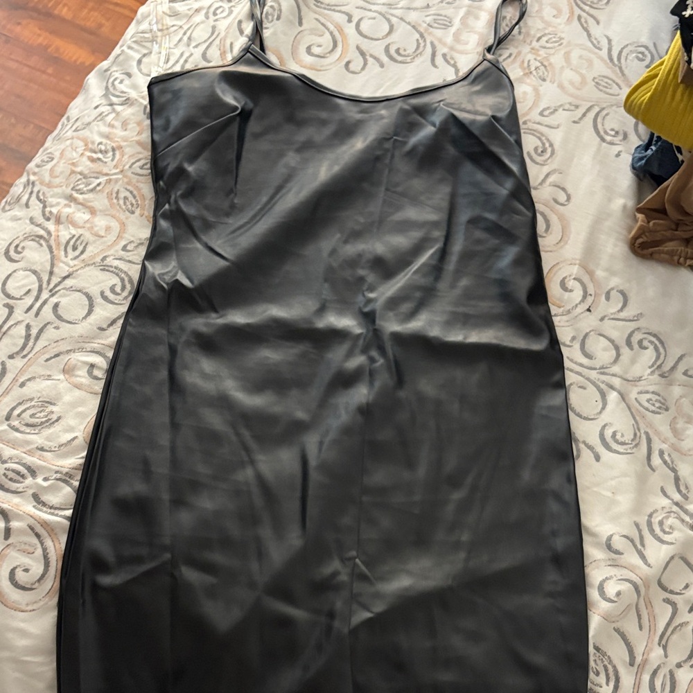 Elegant Black Satin Slip Dress